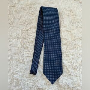 Ike Behar Navy and White Patterned Tie